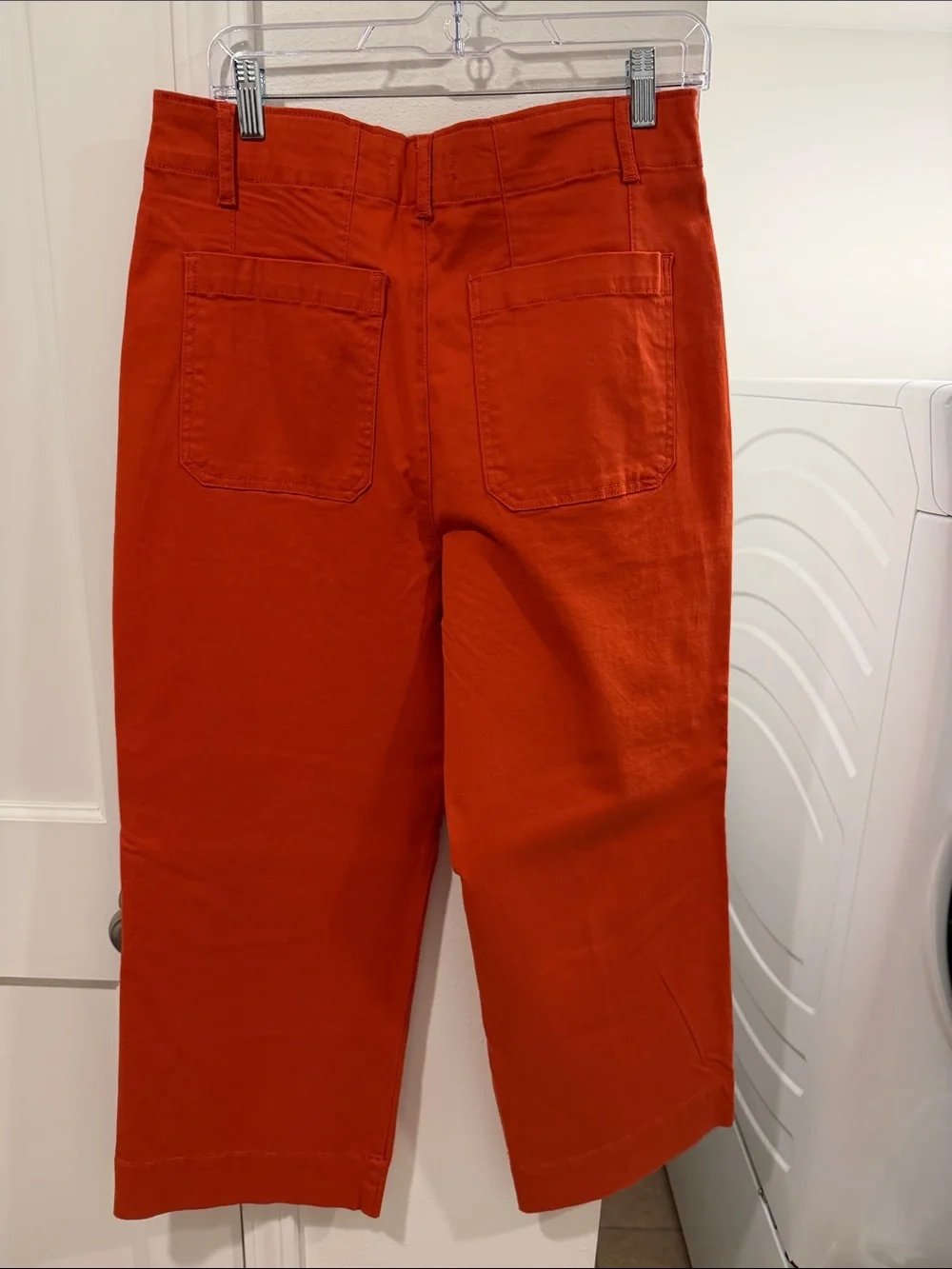 Bagatelle Women’s Cropped Wide Leg Muted Orange Chinos
